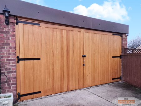 Timber Side Hinged Garage Door with Hinges